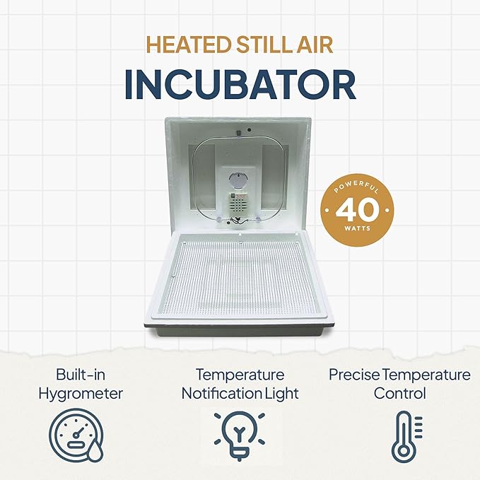 Farm Innovators 2100 Heated Still Air Incubator for 4 Dozen Eggs with Built in Hygrometer, Solid State Circuitry, and 2 Large Viewing Windows (2 Pack)