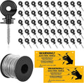 53 Pcs Electric Fence Set 250FT Electric Fence Wire 50 Pcs Electric Fence Insulators and 2 Pcs Electric Fence Warning Signs for Animal Husbandry Electronic