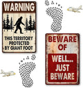 Bigfoot Signs Metal, Sasquatch Sign For Big Foot Bundle 2 Pieces Big Foot Yard Office Craft Room Living Room Wall Art Hanging For Backyard Man Cave 8x12inch