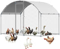 VEVOR Large Metal Chicken Coop with Run, 9.8 x 6.5 x 6.5ft Walkin Chicken Coop for Yard with Waterproof Cover, Dome Roof Large Poultry Cage for Hen House, Duck Coop and Rabbit Run