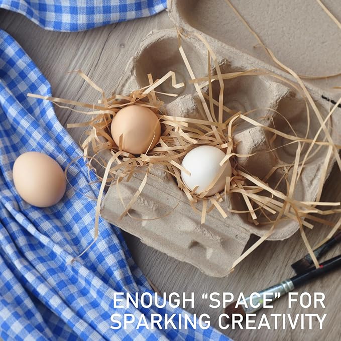 Jumbo Duck Egg Cartons 120 Pack- Holds Up to Half Dozen 6 Count Eggs Bulk Blank Container Empty Cardboard Thickness Natural Pulp Egg Boxes, with Stickers