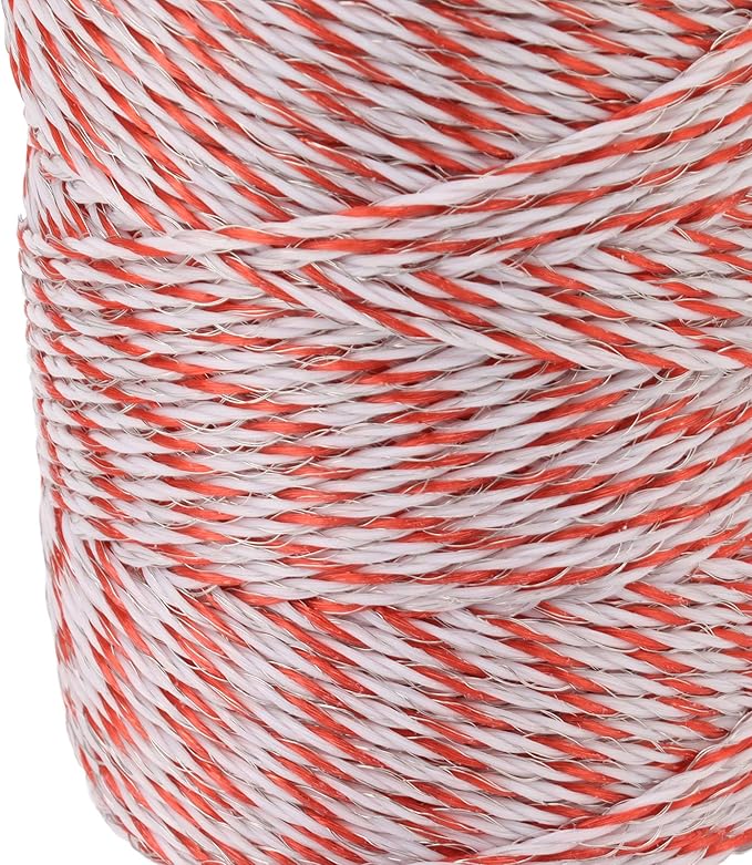 Topyond Strong Conductivity Stainless Steel Electric Fence Polywire Rope,Easy to Install,Movable Goat Fence,Chicken Wire,for Temporary Fencing,Ensure The Safety of Livestock