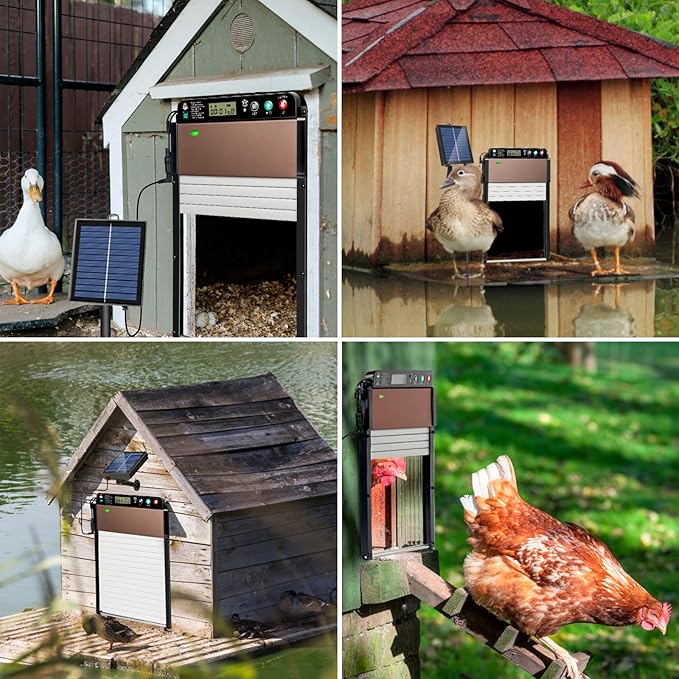 Solar Powered Chicken Door Opener, Automatic Chicken Coop Door