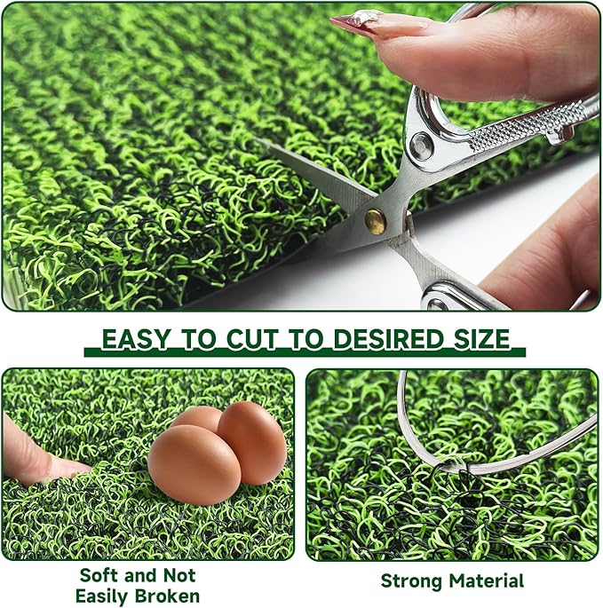 DRQ 8 Pcs Nesting Pads for Chicken Coop - Washable Chicken Nesting Pads, Reusable Chicken Coop Accessories for Hen Laying Mats 12"×12" (Green)