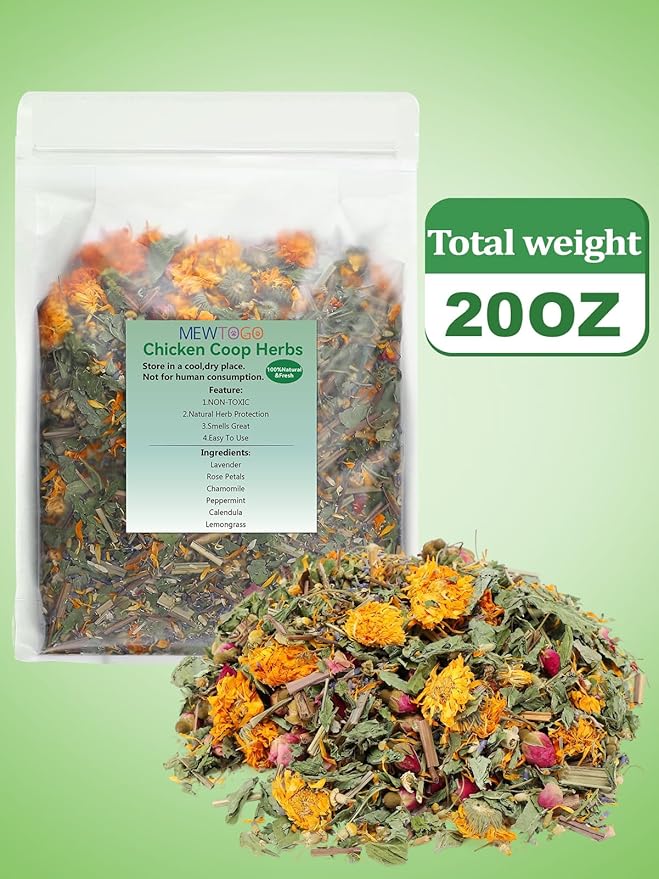 Chicken Nesting Herbs for Outdoor Indoor Chicken Coop - 20OZ Natural Egg-Laying Box Feed Herbs for Freshening Bedding Promote Egg Production