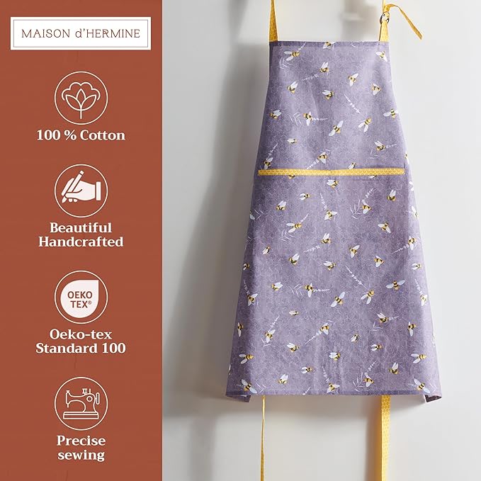 Maison d' Hermine 100% Cotton Apron for women with Pocket Kitchen Chef Apron for Men Cooking Easter Decorations