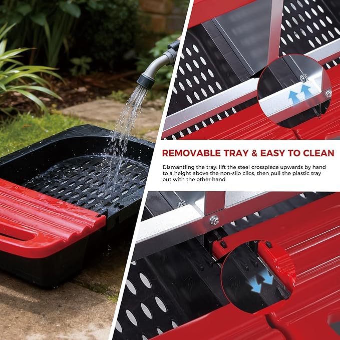 3 Compartment Metal Chicken Nesting Box, Includes 3 Soft Hay Mats, Automatic Roll-Out Egg Collection, Waterproof Galvanized Steel Laying Box with Perch & Wall Mount, for Hens Ducks Rabbits