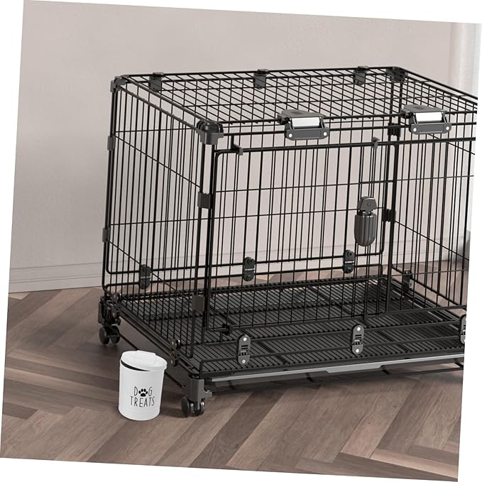 ABOOFAN 1piece Metal Dog Food Storage Container Airtight Lid Compact Design for Dog Treats and Supplies Safe Convenient Home Organizer