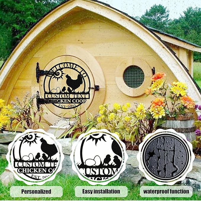 Custom Chicken Coop Signs, Personalized Funny Chicken Coop Signs, Custom Metal Farm Sign for Outside, Chick Hen House Sign Funny Farmhouse Outside Wall Decor Gift