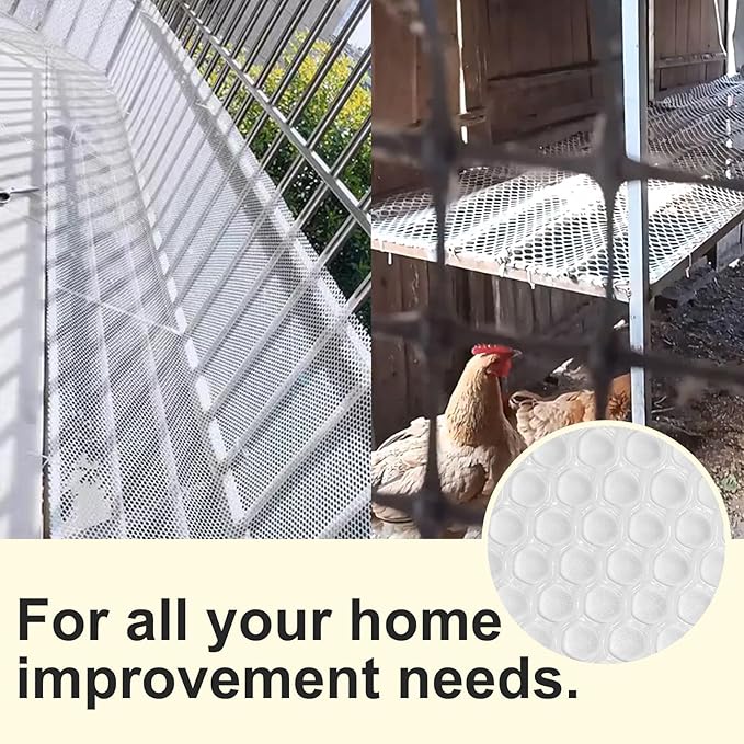 Plastic Wire Mesh Fence 16in x 10Ft Plastic Chicken Wire Mesh for Poultry, Dogs, Rabbit, Snake Barrier & Gardening Versatile Plastic Fencing (16in x 10Ft, White)