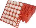 10Pcs Plastic Egg Tray, 30-Cell Egg Flats, Stackable Egg Crates, Red, Rectangular, Modern, Washable, Open Top, False Lid, BASKET, Plastic, 10Pcs