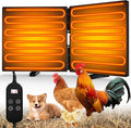Chicken Coop Heater - Adjustable Temperatures & 5 Timers, Large Size Foldable Energy Efficient Radiant Heat Coop Heater for Chicken, Kitten, Puppy & Pets
