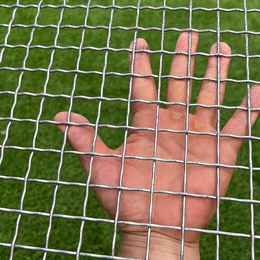 14 Gauge Strong Galvanized Woven Mesh 40"X24" 3/4" Mesh(About 0.75")|Delivered Flat|Poultry Cage Netting -Anti-Rodent Steel Mesh Crimped Mesh Snake Fence Chicken Wire Fencing-Corrugated Wire