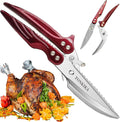 Heavy Duty Poultry Shears, Professional Kitchen Scissors, Kitchen Shears for Food Heavy Duty Chicken Scissors,Spatchcock Turkey Shears that Come Apart,Red