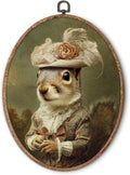 Hxlac Vintage Whimsical Squirrel Oval Wall Art Framed, Renaissance Style Squirrel Oval Wall Decor, Moody Animal Canvas Prints Wall Sculptures for Home Bedroom Living Room Gallery Decor, 8.5x11.5 Inch