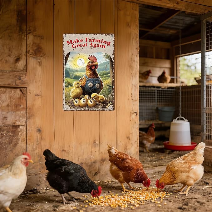 Make Farming Great Again Chicken Coop Signs Rustic Farmhouse Chicken Coop Farmers Market Decor Backyard Poultry Lovers 16x12 Inch