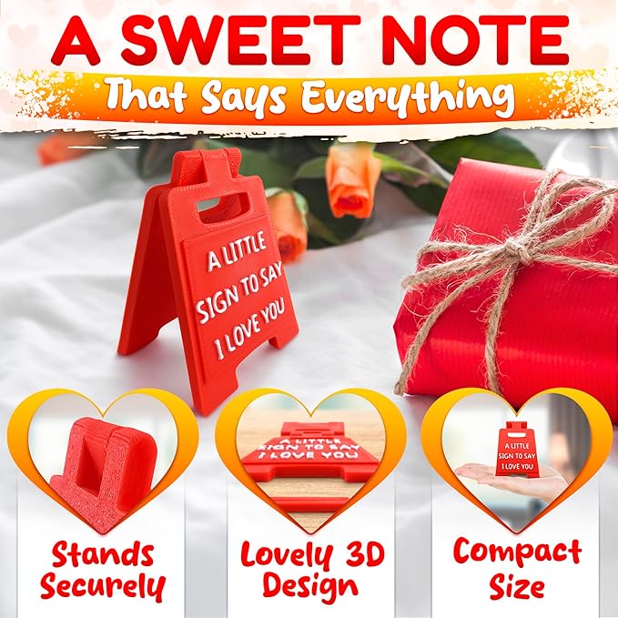 A Little Sign to Say I Love You – Love Sign, Romantic Valentine's Day Gifts, Anniversary, Wedding and Birthday, Cute Desk Decor, Durable Plastic | Gifts for Boyfriend, Girlfriend, Fiance, Him and Her
