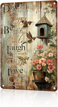Vintage Garden Tin Sign Do What Makes You Happy Retro Hummingbird Metal Poster Rustic Nostalgic Metal Sign Wall Decor For Home Garden Plaque Yard Living Room Bedroom Cafe Bar 12 * 8 In
