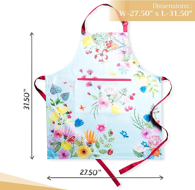 Maison d' Hermine 100% Cotton Apron for women with Pocket Kitchen Chef Apron for Men Cooking Easter Decorations