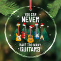 Guitar Ornament 2025 - Electric Guitar Ornaments for Christmas Tree - Cool Guitarist Gifts for Guitar Lovers, Men, Women, Music Lovers, Guitar Teacher - Electric Bass Acoustic Guitar Glass Ornament