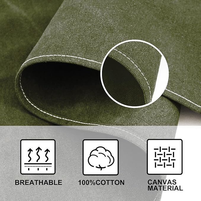 Chef Apron for Men Women Canvas Aprons with 3 Pockets Cross Back Resistant Work Apron for Cooking