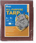 GUARD SHIELD Brown/Green Tarp 6x8 Feet Medium Duty Outdoor Waterproof Multi Purpose Poly Tarps Cover 7mil