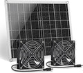 Solar Fan, 15W Solar Panel Fan with Two IP67 Waterproof Fan for Small Chicken Coops, Greenhouses, Sheds, Pet Houses, Intake or Exhaust air