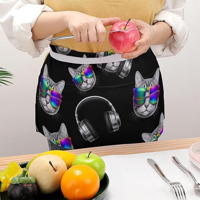 Unisex Half Waiter Waist Short Apron Waterproof Chef Works Waitress Aprons