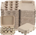 60 Pcs Quail Egg Cartons, Dozen Huevo Box, 3x4 Blank Natural Color Pulp Paper Eggs Container, 12 Count Quail Storage Egg Holder Reusable Strong Tray for Refrigerator