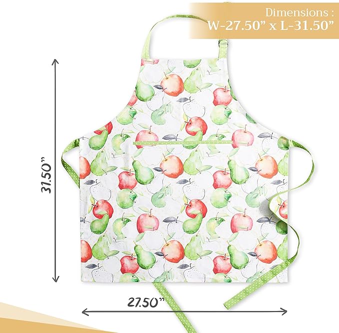 Maison d' Hermine 100% Cotton Apron for women with Pocket Kitchen Chef Apron for Men Cooking Easter Decorations