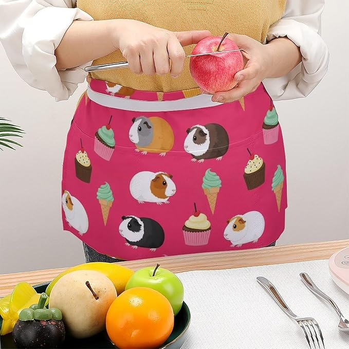 Half Apron with 3 Pockets Chef Cooking Kitchen Restaurant Aprons for Women Men
