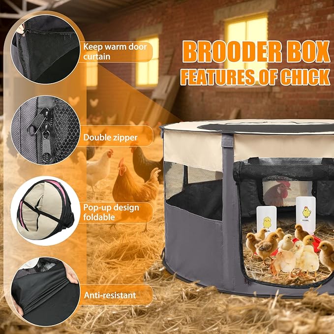 Chicken Brooder Box for Chick Starter Kit - 2026 Upgrade XL (Extra Large) Double Door Chick Brooder Pen//Holds Up to 20 Baby Chicks, Ducklings, Quail(Blue-Gray)