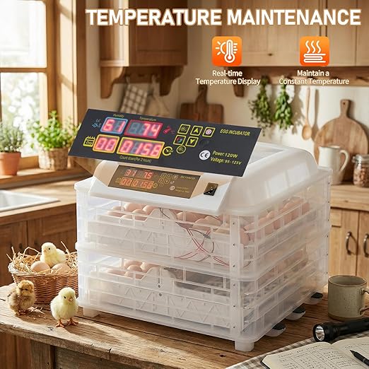 Winado Incubators for Hatching Eggs, 112 Egg Incubator with Automatic Egg Turning & Temperature Control, Egg Candler, and Day Counter for Chicken, Duck, and Quail Eggs Hatching