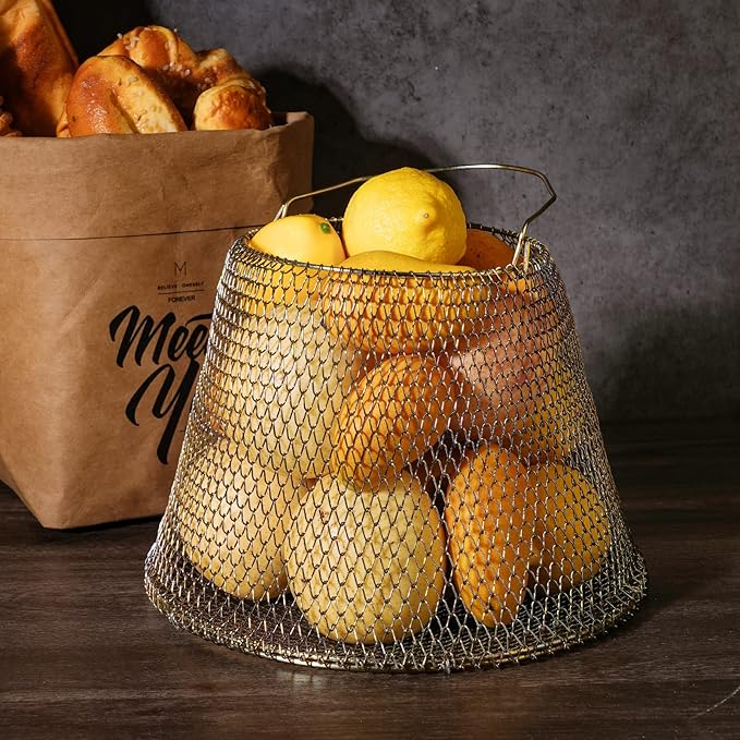 Egg Basket, Collapsible Mini Storage - Can Easily Load Eggs for Carrying and Collecting Eggs, Easy Washing, and Fast-drying, Country Primitive Farmhouse Style (Big)
