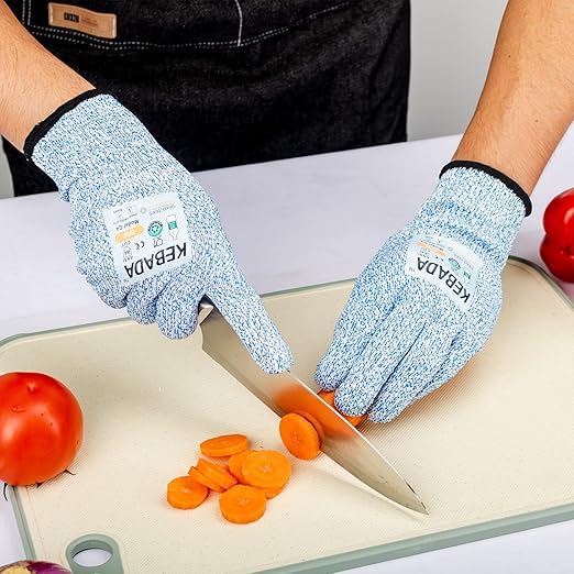 Kebada Cut Resistant Gloves, Food Grade Cut Proof Gloves for Kitchen, ANSI A4 Safety Protection, Ideal for Chef's Work, Large