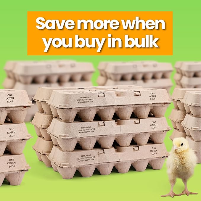 Egg Cartons - Plain Paper Pulp Egg Crate - Reusable Eggs Cartons 12 count, Dozen Eggs Containers, Lightweight Storage Crate for Farm Supply (Pack of25)