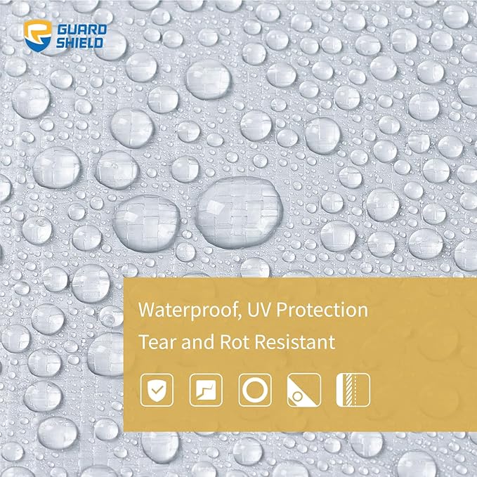 GUARD SHIELD Heavy Duty Tarp 8x10 Feet Silver Multi Purpose Thick Waterproof Poly Tarp Cover 10mil
