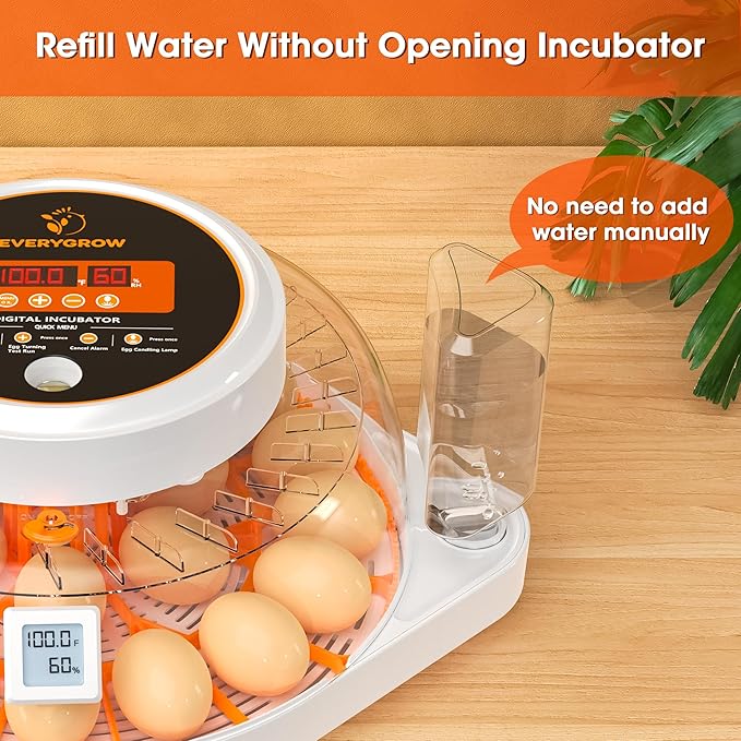 Incubators for Hatching Eggs, 22 Eggs Smart Incubator with Automatic Egg Turning and Humidity Control, Automatic Water Adding for Hatching Chicken, Duck, Quail Goose [2025 Upgrade]