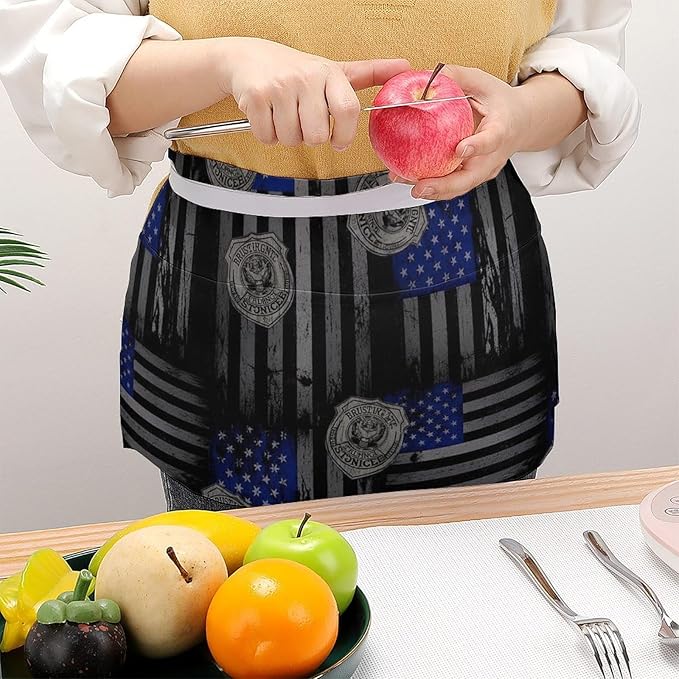 Half Apron with 3 Pockets Chef Cooking Kitchen Restaurant Aprons for Women Men