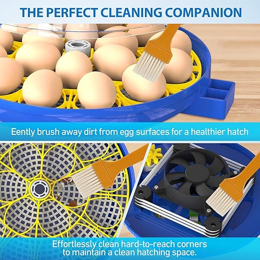 Incubators for Hatching Eggs, 18 Eggs Incubator with Automatic Egg Turning and Temperature & Humidity Control, 360° Full Viewing Eggs Candler for Hatching Chicken, Duck, Quail, Goose, Parrot