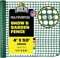 BOEN 4' x 50' Green Temporary Fencing, Mesh Snow Fence, Plastic, Safety Garden Netting, Above Ground Barrier, for Deer, Kids, Swimming Pool, Silt, Lawn, Rabbits, Poultry, Dogs