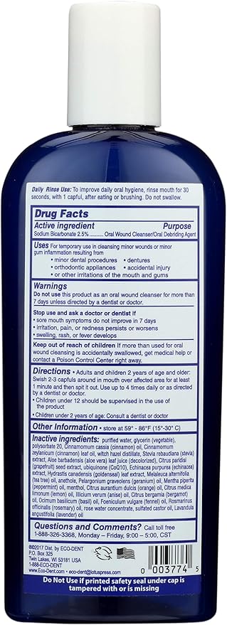 Eco-Dent Dailyrinse Mouthrinse, Cinnamon, 8 Ounce