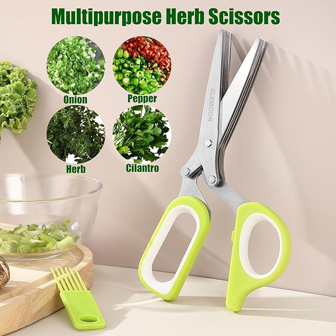 Heavy Duty Poultry Shears Kitchen for Chicken Meat,Multipurpose Kitchen Shears for Food,Herb Scissors with 5 Blades and Cleaning Comb, Cool Kitchen Gadgets Tools 2024 Green,2pcs set,burgundy
