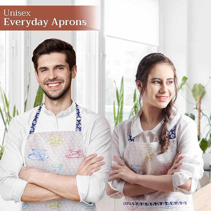 Maison d' Hermine 100% Cotton Apron for women with Pocket Kitchen Chef Apron for Men Cooking Easter Decorations