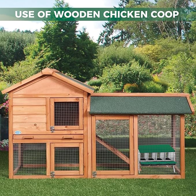 Chicken Nesting Boxes with Cleanable Pull-Out Trays, 4-Hole Wall Mount Roll Away Nest for Easy Cleaning & Egg Collection