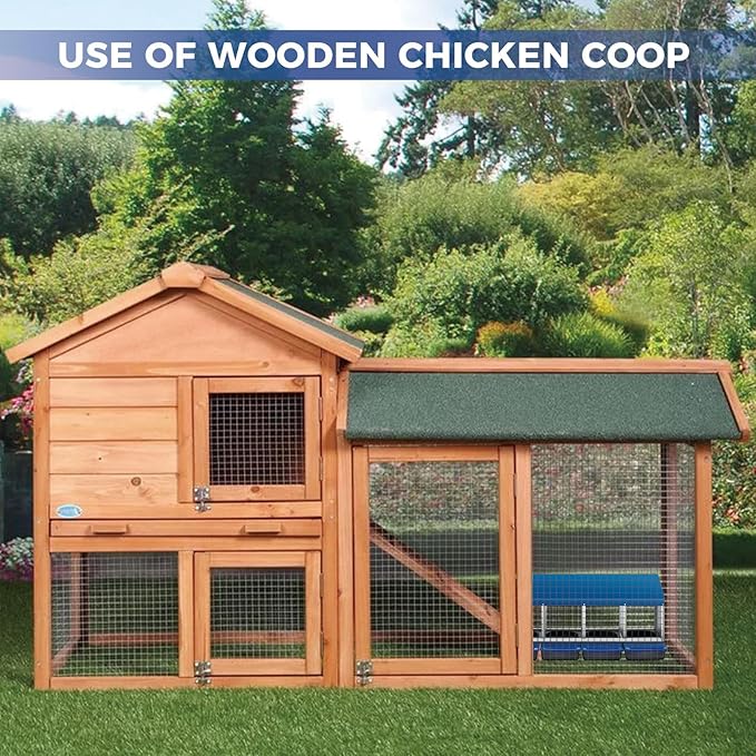 4-Hole Chicken Nesting Box, Roll Away Nest with Removable Tray, Easy Egg Collection & Cleaning, Wall-Mount Nesting Boxes for Hens, Chicken Coop - Blue