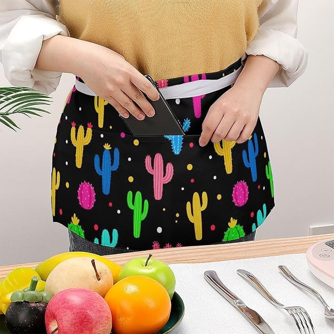 Waterproof Half Waist Apron Kitchen Chef Apron for Cooking Server Waitress