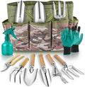 Gardening Tool Set of 9 PCS, Heavy Duty Gardening Tool Set with Durable Garden Tools Organizer Handbag, Non-Slip Rubber Gloves, Rust-Proof Garden Tool Set, Ideal Garden Gifts for Women, Mom (Green)