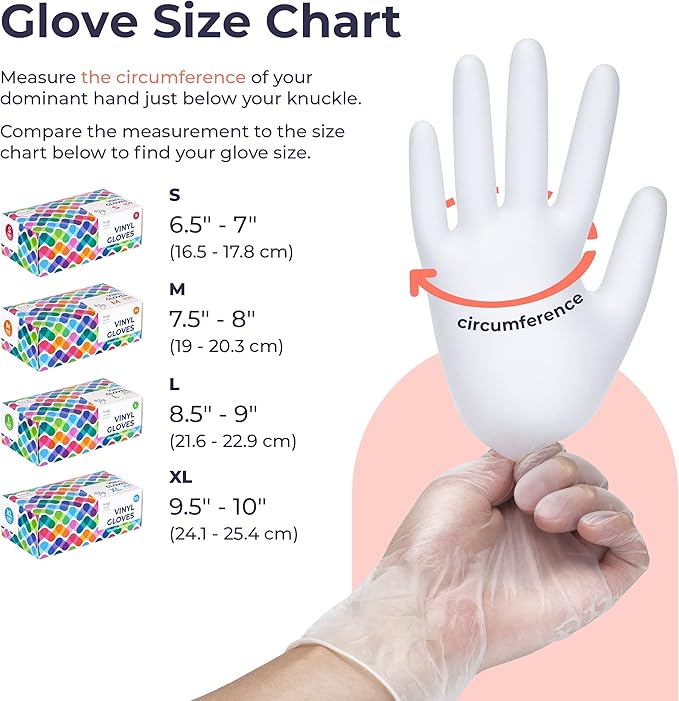Fit Meal Prep Disposable Food Prep Vinyl Gloves Food Safe Glove Household Cleaning Gloves for Cooking, Kitchen
