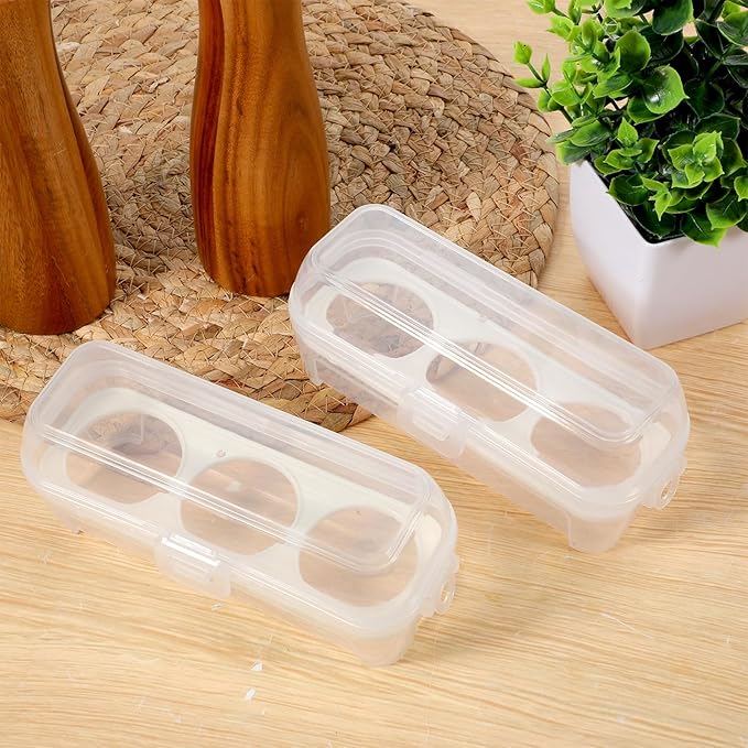 2 PCS Camping Egg Container Boiled Egg Carrier Camping Eggs Carrier Container Hard Eggs Storage Bag Case for Outdoor, Hiking, Kitchen, Refrigerator, Trekking